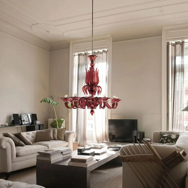 Люстра Fauve Murano Red